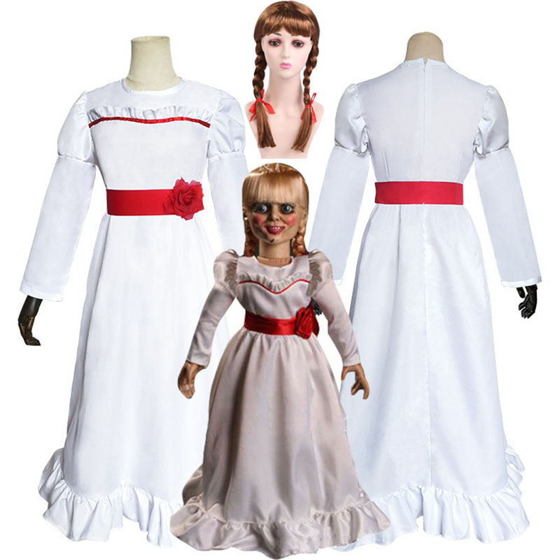 Baby Products Korea - ผู้ใหญ่เด็กสยองขวัญเจ้าสาวของ Chucky Annabelle คอสเพลย์เครื่องแต่งกายชุด Conjuring ตุ๊กตาหน้ากากผู้หญิง