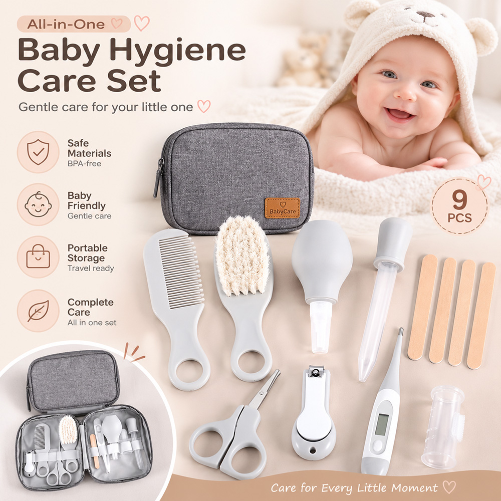 ชุดอุปกรณ์ดูแลทารก 9 ชิ้น ชุดด - Baby Products Kit Set บทวิจารณ์และราคา